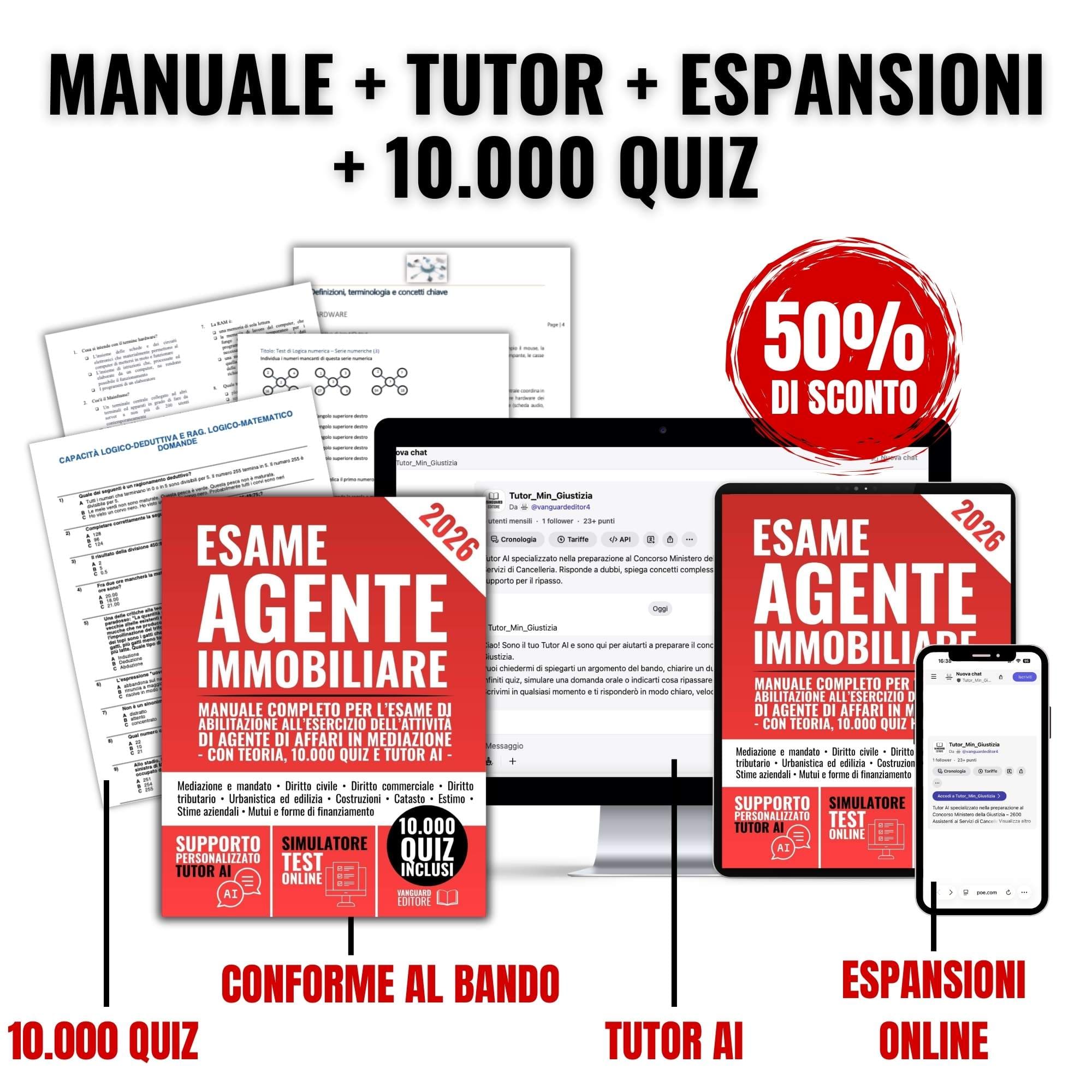 Esame per Agente Immobiliare 2026: Manuale Completo per l’Esame di Abilitazione all’Esercizio dell’Attività di Agente di Affari in Mediazione | Con Teoria, 10.000 Quiz e Tutor AI (pdf)