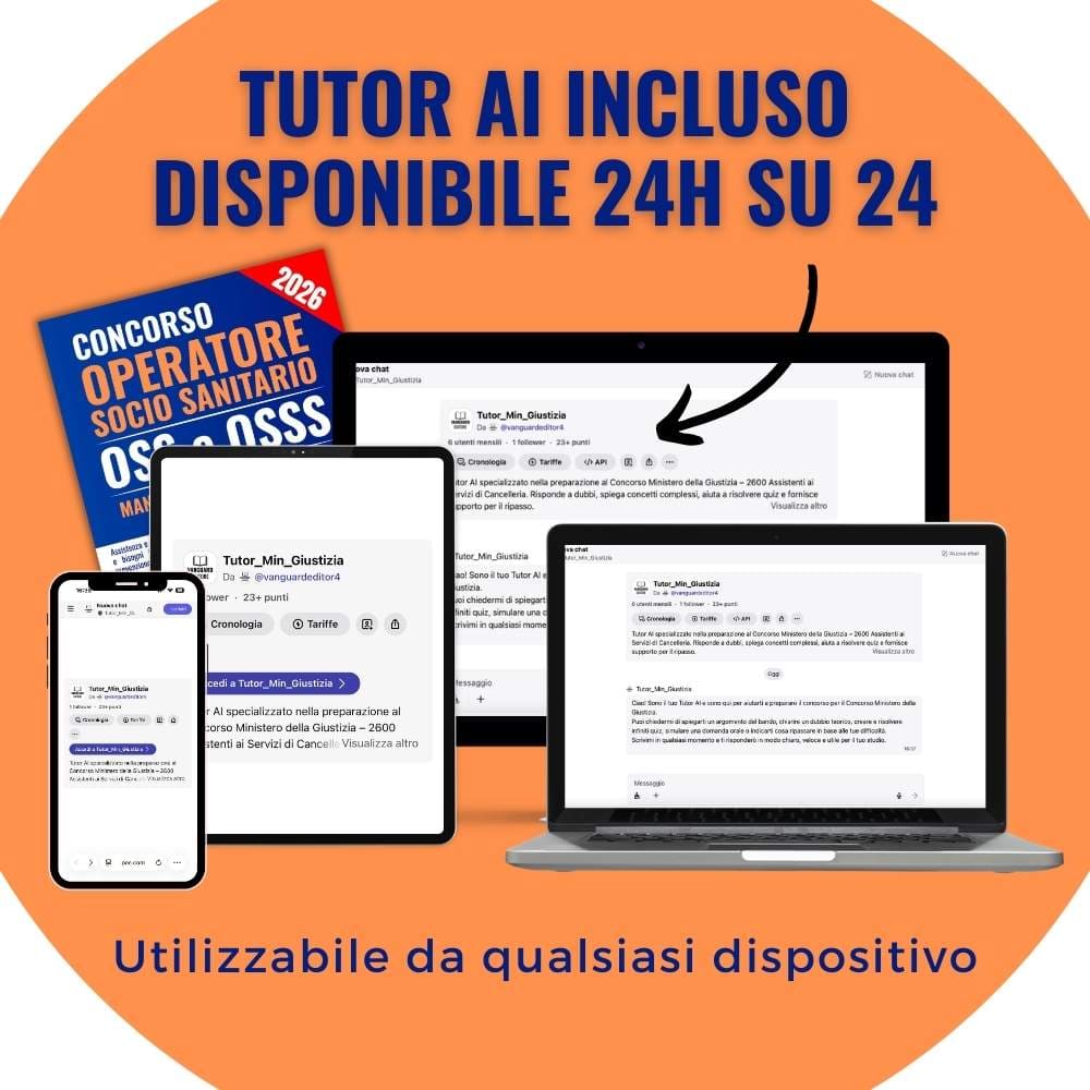 Manuale per Concorso OSS e OSSS - Operatore Socio Sanitario: Manuale Unico con Teoria Semplificata, 10.000 Quiz, Tutor AI ed Espansioni Online | 98% di Tasso di Superamento (pdf)
