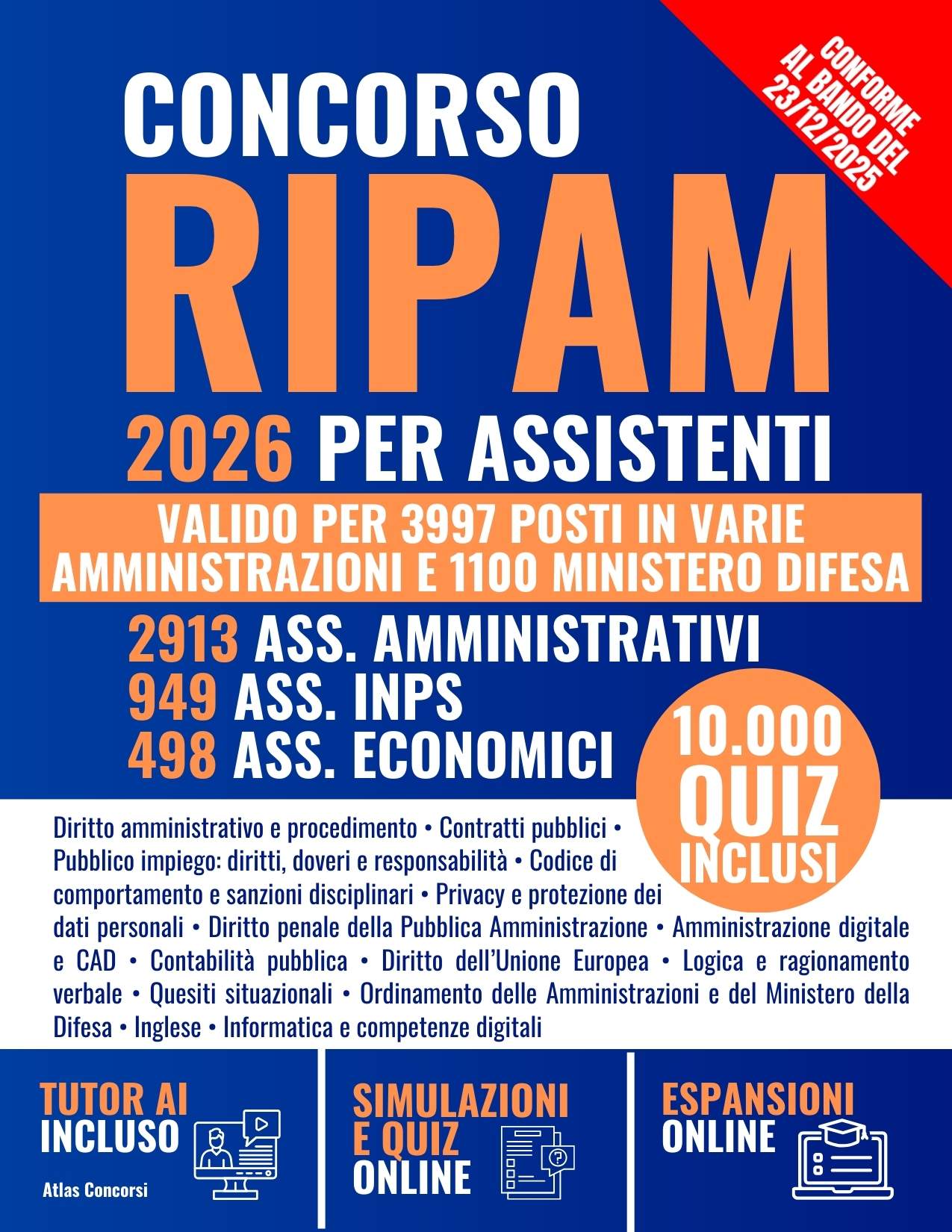 Manuale per Concorso RIPAM 2026 per Assistenti | 3997 Posti in Varie Amministrazioni e 1100 Ministero Difesa (pdf)