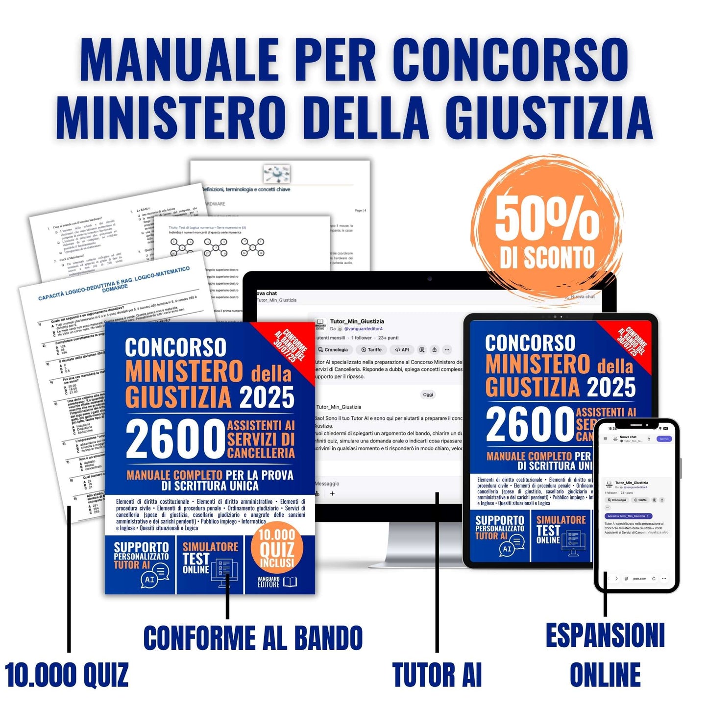 Manuale per Concorso Ministero della Giustizia - 2600 Assistenti ai Servizi di Cancelleria (pdf)