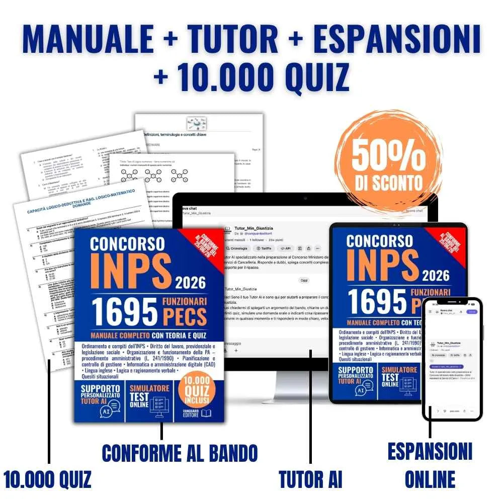 Manuale per Concorso INPS 2026 – 1.695 Funzionari PECS: Manuale Completo con Teoria, 10.000 Quiz, Simulatore Online e Risorse Digitali (pdf)